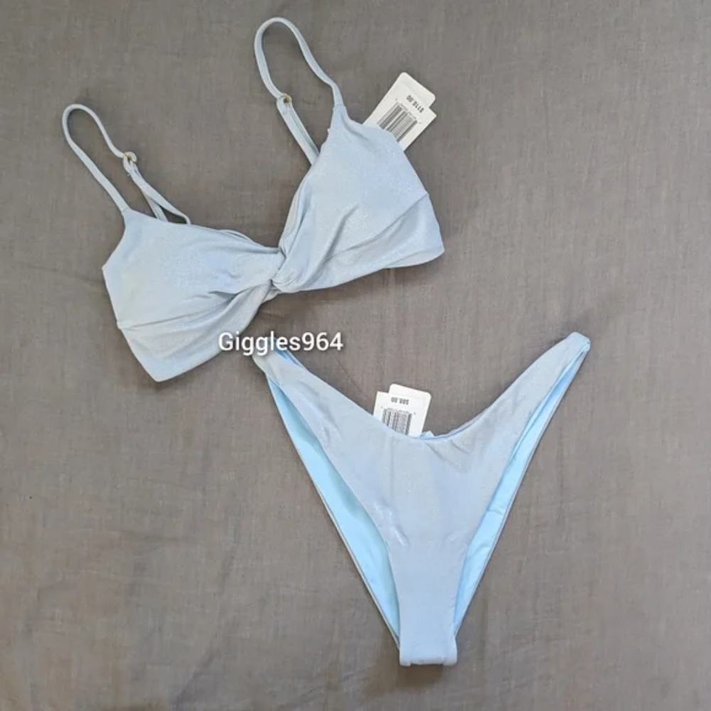 L*Space Ringo Cabana Bikini Set Sky Blue Shimmer